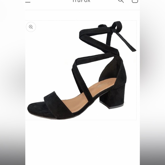 Trufox Marci Black Strappy Suede Faux Size 8 - Picture 4 of 16